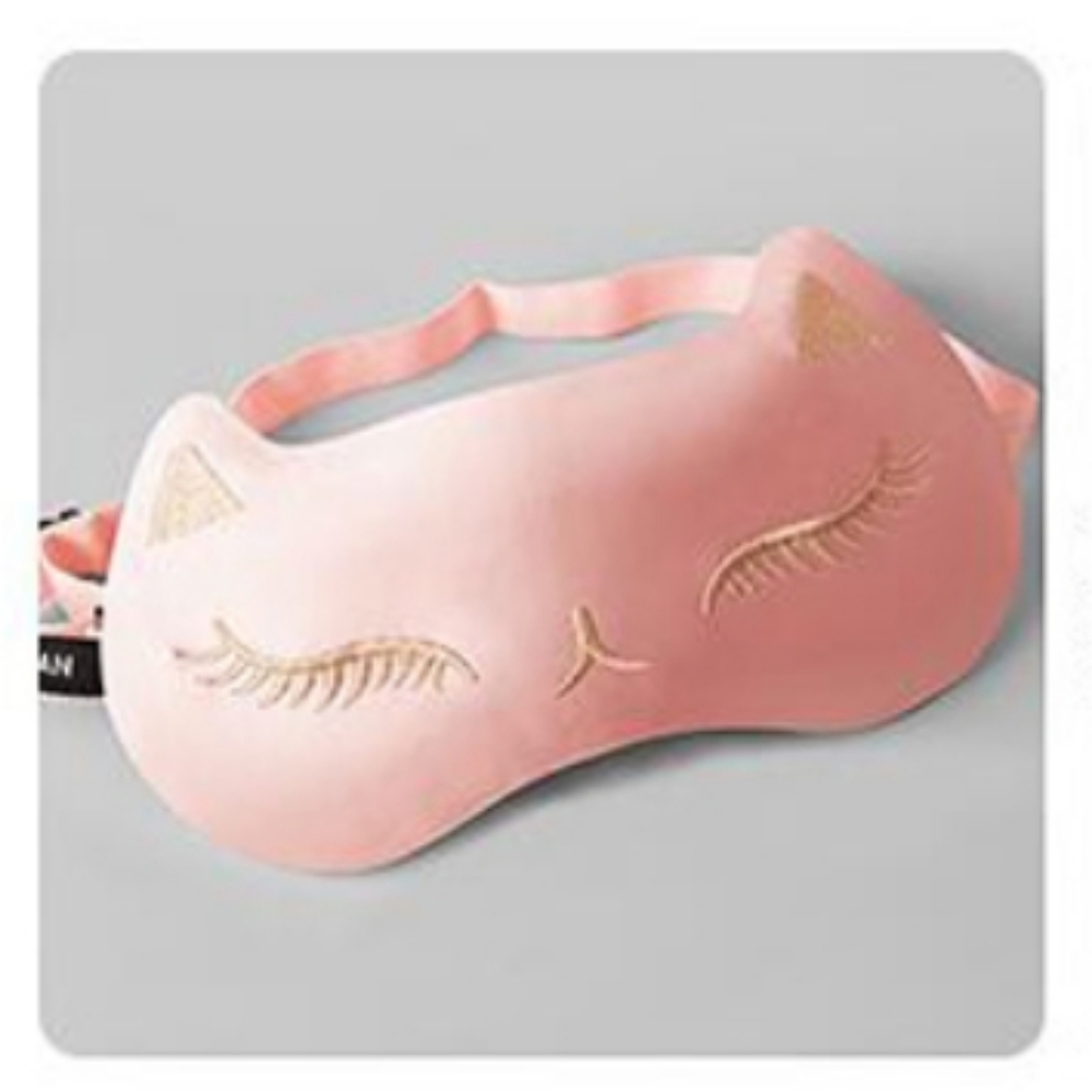 Pink Silk Cat Sleeping Mask